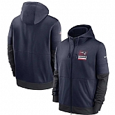Men's New England Patriots New 2020 Nike Navy Gray Fan Gear Mascot Performance Full Zip Hoodie,baseball caps,new era cap wholesale,wholesale hats
